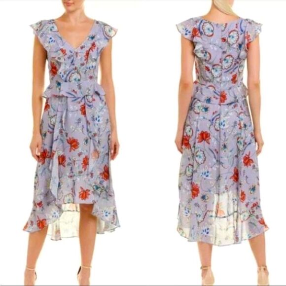 PARKER Garden ruffle midi spring dress - Picture 1 of 8